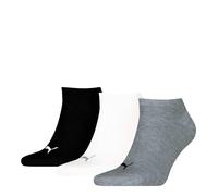 PUMA Lot de 3 paires de chaussettes unisexes, Gris/blanc/noir, 43-46