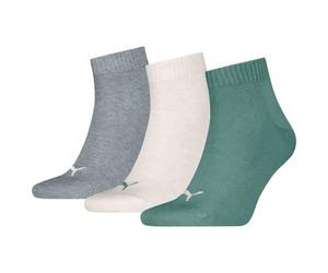 PUMA Lot de 3 paires de chaussettes, Vert/gris, 9-11
