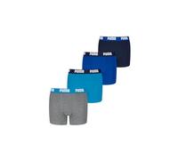 PUMA Lot de 4 boxers pour garçon - En coton bio doux et stretch, 417 - Bleu/gris, 140