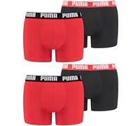 PUMA Lot de 4 boxers pour homme - Sous-vêtements sportifs rétro, 786 - Rouge/noir, M