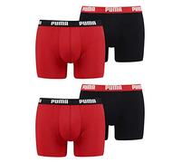 Puma Lot de 4 boxers pour hommes - Sous-vêtements - Couleur : 786 - Rouge/noir - Taille XL, 786 - Rouge/noir, XL