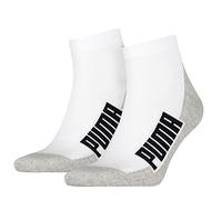PUMA Lot de 4 paires de chaussettes quarter unisexes rembourrées, taille : 39-42, couleur : blanc/gris/noir