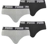 PUMA Lot de 4 slips basiques pour homme, 691 Dark Grey Melange/Black, M