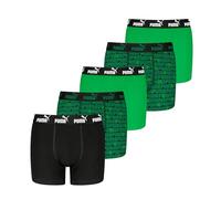 Puma Lot de 5 Boxers imprimés pour garçon, Noir et Vert, 158-164
