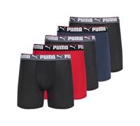 PUMA Lot de 5 boxers Performance pour homme, Bleu marine/rouge/noir, Large