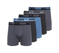 PUMA Lot de 5 boxers Performance pour homme, Noir/bleu/gris, Large