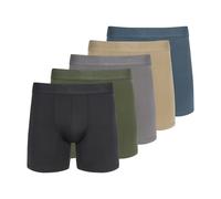 PUMA Lot de 5 boxers Performance pour homme, Olive/bleu/noir, Large