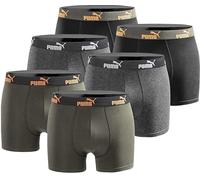 PUMA Lot de 6 boxers basiques pour homme, édition limitée, noir, New Orange, S