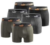 PUMA Lot de 6 boxers basiques pour homme, édition limitée, noir, New Orange, S