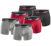 Puma Lot de 6 boxers basiques pour homme, édition limitée, noir, Noir et rouge, L