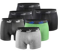 PUMA Lot de 6 boxers basiques pour homme, édition limitée, noir, Noir/vert/gris, L