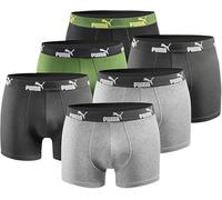 PUMA Lot de 6 boxers basiques pour homme, édition limitée, noir, Vert/gris foncé/noir, M