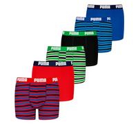 PUMA Lot de 6 boxers pour garçon - En coton stretch - À rayures - Everyday ECOM 6P, Bleu/vert/rouge, 158-164