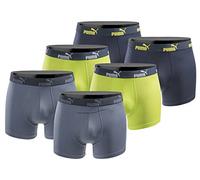PUMA Lot de 6 boxers pour homme basique Black Limited Edition - New Lime - Taille M, Citron vert, M
