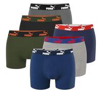 PUMA Lot de 6 boxers pour homme - Kaki et bleu marine - Taille L