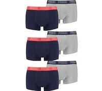 PUMA Lot de 6 boxers pour homme Noir, Mélange de bleu/gris., M