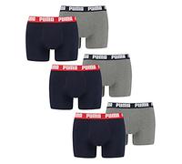 PUMA Lot de 6 boxers pour homme - Sous-vêtements sportifs rétro, 036 - Bleu/gris mélangé, L