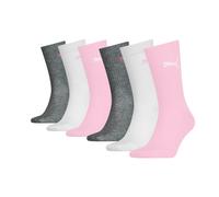 Puma JUNIOR CREW Lot de 6 paires de chaussettes de tennis pour fille et garçon, Rose 8564, 35-38