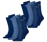 PUMA Lot de 6 paires de chaussettes de sport unisexes pour homme et femme 35-38 39-42 43-46 47-49 - Noir, blanc, gris, bleu, bleu marine, 35/38, Marine
