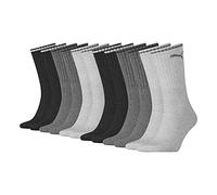 PUMA Lot de 6 paires de chaussettes de tennis à rayures unisexes, Anthracite/gris, 39-42