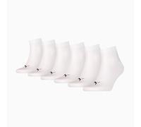 PUMA Lot de 6 paires de chaussettes trois-quarts, unisexes, hauteur cheville pour homme et femme, Blanc (002), 43-46