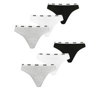 PUMA Lot de 6 strings pour femme (2 x 3) en lot avantageux (blanc/gris/noir, taille M)