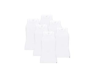 Puma Lot de 8 débardeurs basiques pour hommes - Coupe droite - Tailles S, M, L, XL - Noir et blanc - 100 % coton - Blanc - Taille L, Blanc.