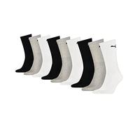 PUMA Lot de 9 paires de chaussettes de sport pour homme, Blanc/gris/noir, 39-42