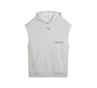 PUMA M Graphics Sweat à Capuche sans Manches en Tissu éponge Gris Clair chiné