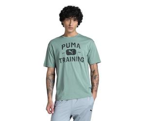 PUMA M Graphics Train Logo Relaxed Tee, T-Shirts Mixte, Green Moon,
