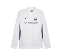 PUMA Maillot d'entraînement avec Fermeture éclair Courte Olympique de Marseille pour Homme M White Ocean Tropic Blue