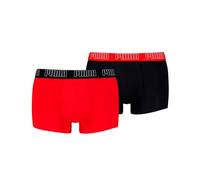 PUMA Men Everyday Trunks Lot de 2 sous-vêtements pour Homme, Rouge/Noir, S