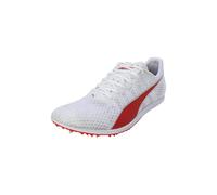 Puma Men Evospeed Distance 11 Track and Field Shoe, Puma White-Puma Red-Metallic Silver, 40.5 EU