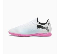 Puma Men Future 7 Play It Soccer Shoes, Puma White-Puma Black-Poison Pink, 48.5 EU