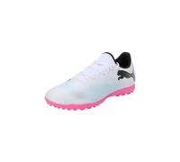 Puma Men Future 7 Play Tt Soccer Shoes, Puma White-Puma Black-Poison Pink, 41 EU