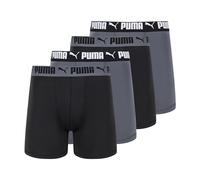 Puma Men's 4 Pack Active Stretch Boxer Briefs, Black/Grey, Small