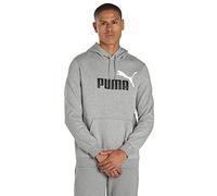 Puma Men's Essentials Big Logo Fleece Hoodie, Medium Gray Heather, S