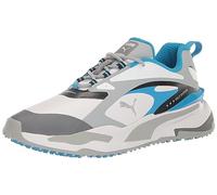 PUMA Men's Gs-Fast Golf Shoe, White/Quarry/Ocean Dive, 8.5