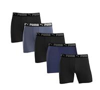 Puma Men's Microfiber Boxer Brief, 5-pack (Large, Black / Grey / Blue)