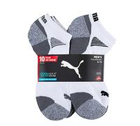 Puma Men's No Show Socks - 10 Pairs (White Shoe Sz 12-16))
