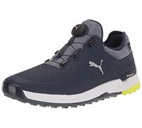 Puma Men's Proadapt Alphacat Disc Golf Shoe, Peacoat Silver-Safety Yellow, 10