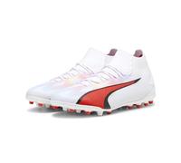 PUMA Men's Ultra Pro MG Soccer Shoe, Puma White Puma Black Fire Orchid, 44.5 EU