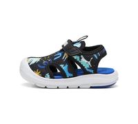 PUMA Mixte bébé Fun Racer Sandal AOP V INF Glissante, Black-Vivid Blue, 19 EU