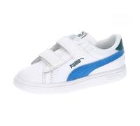 PUMA Mixte bébé Smash 3.0 L V Inf Sneaker, White-Hyperlink Blue-Cold Green, 21 EU