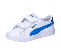 PUMA Mixte bébé Smash 3.0 L V Inf Sneaker, White-Hyperlink Blue-Cold Green, 21 EU
