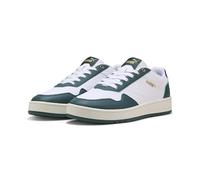 PUMA Mixte Court Classic Basket, White-Dark Myrtle Gold, 38.5 EU