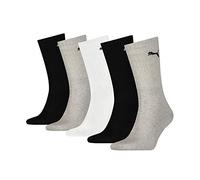 PUMA Mixte Crew Chaussettes, Blanc/Gris/Noir, 35-38 EU
