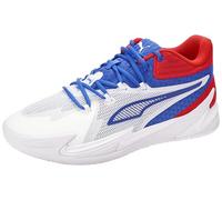 Puma Mixte Dagger White-Mountain Blue-for All Chaussures, Blanc-Bleu Montagne-Rouge pour Tous Les Temps, 45 EU
