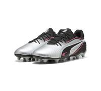 PUMA King Match FG/AG JR Chaussure de Football, Silver Black-Sun Struck White, 28 EU