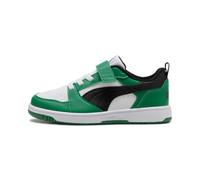 Puma Baskets Rebound V6 Lo AC+ PS Mixte Enfant Blanc/Noir Archive Green Taille 32